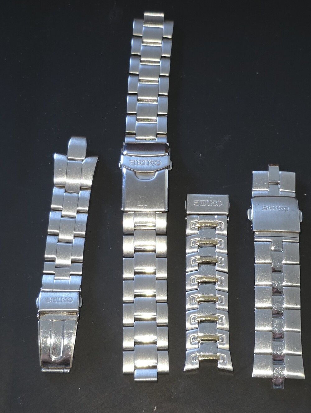 Seiko Watch Stainless Steel Bracelet Band Lot For Parts